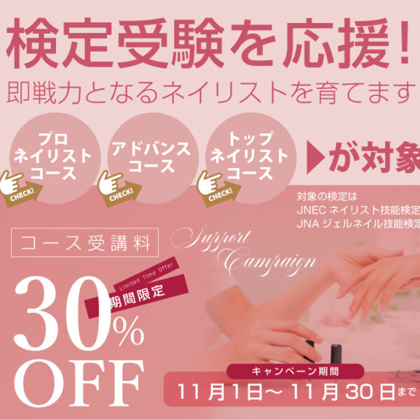 検定受験を応援！対象コース受講料30％OFF